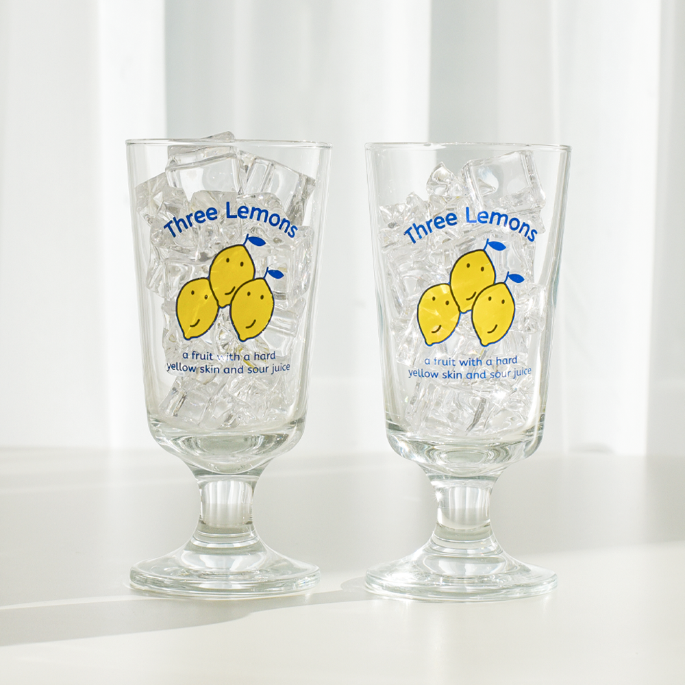 Three Lemons 고블렛잔 홈카페 유리컵 유리잔 - 온채널