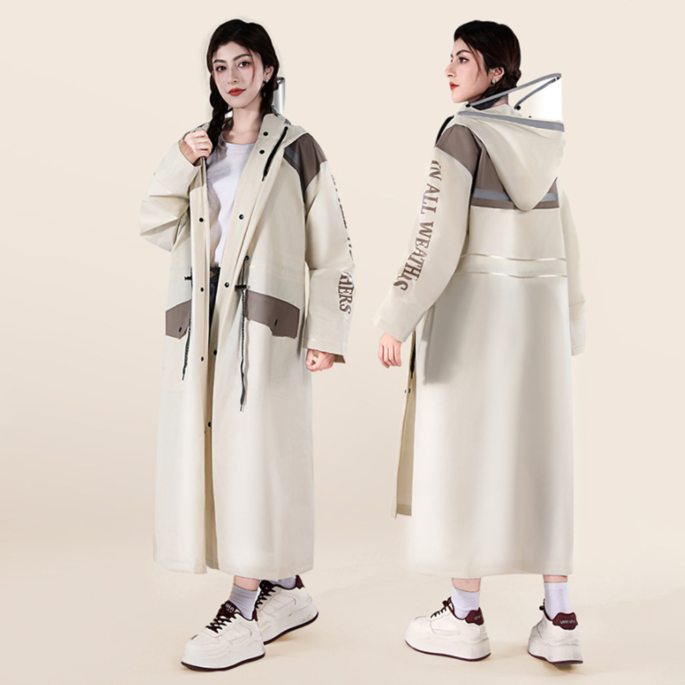 LILR1400 오버핏 롱 레인코트 예쁜 비옷 코트형 전신 패션 우비 - 온채널