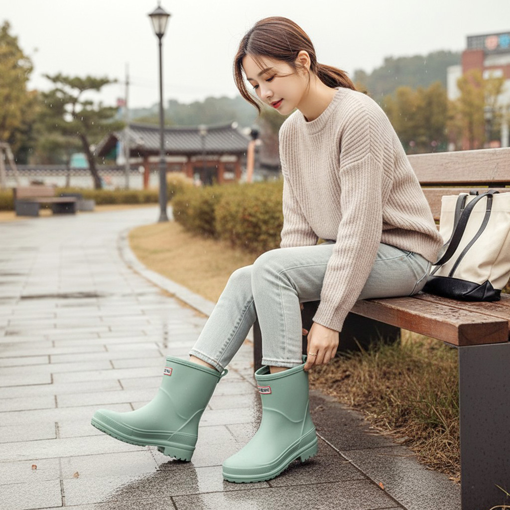 SD-262063 레인부츠 베르던 미들숏 여성 앵클 장화 대표 이미지