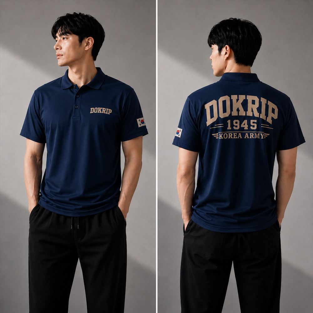 쿨론 카라 DOKRIP 1945 빈티지 반팔 티셔츠 남녀공용 이미지 3