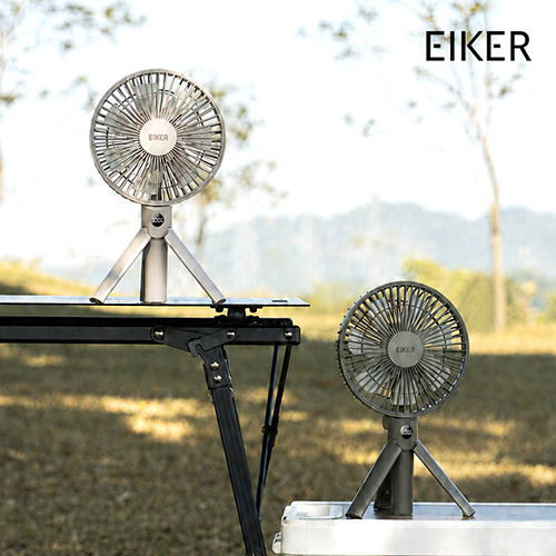 EIKER 삼각거치대 캠핑 무선 선풍기 휴대용 탁상용 저소음 접이식 손선풍기 대표 이미지