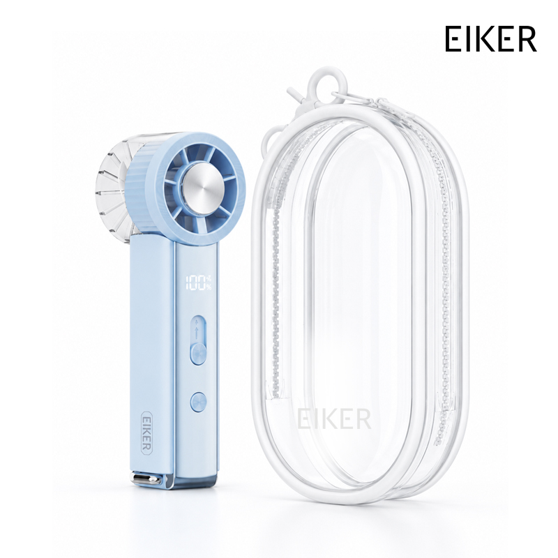 EIKER 초소형 터보 쿨링팬 손선풍기 강풍 휴대용 핸디팬 3000mAh 파우치 세트 대표 이미지