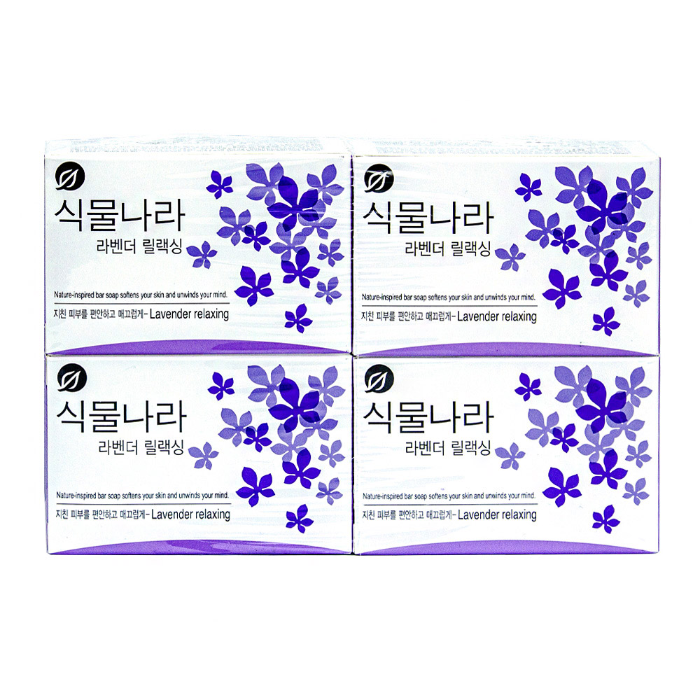식물나라 라벤더 릴렉싱 세수 비누 90g 4입 대표 이미지