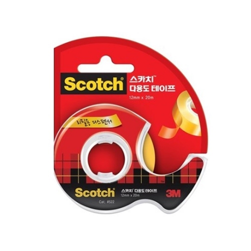 3M 스카치 다용도테이프 522D 12mmx20m 디스펜서포함 갑단위 12개입 대표 이미지
