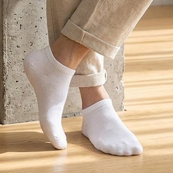 남성 데일리 화이트 사계절 발목 양말 AYY-0602-5 대표 이미지