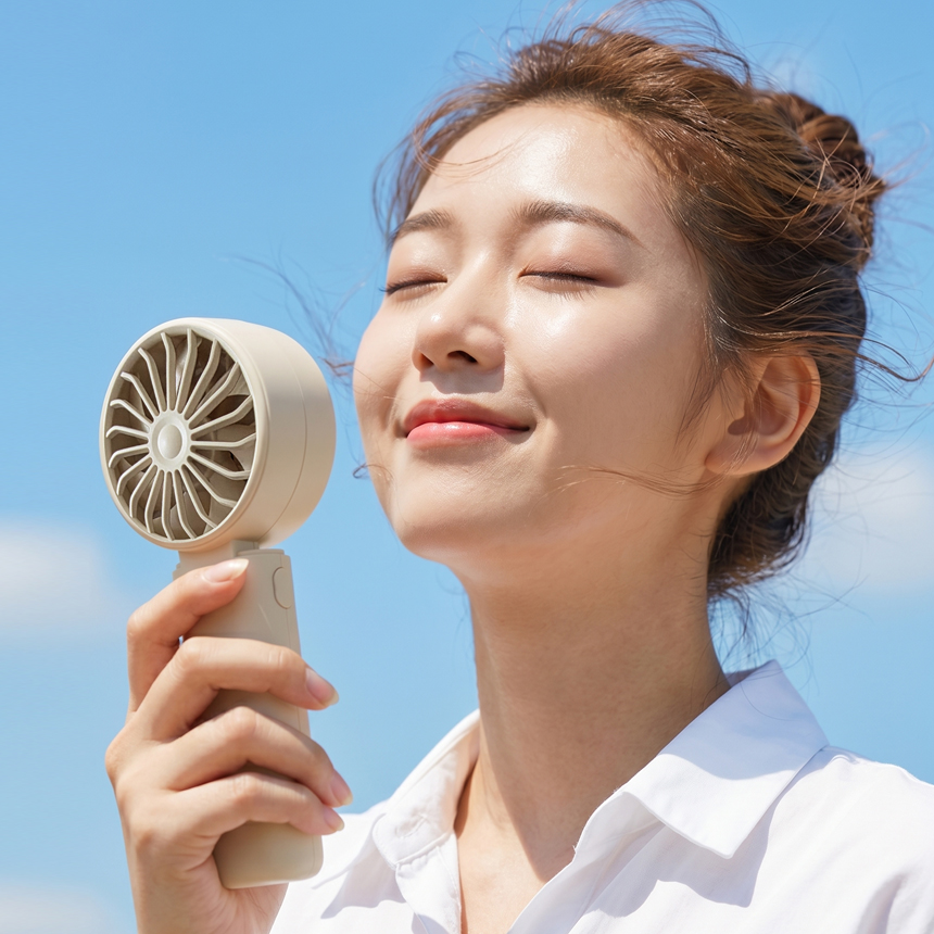 네코 휴대용 선풍기 폴더블 휴대용 탁상용 겸용 손풍기 넥선풍기 강력바람 이미지 2