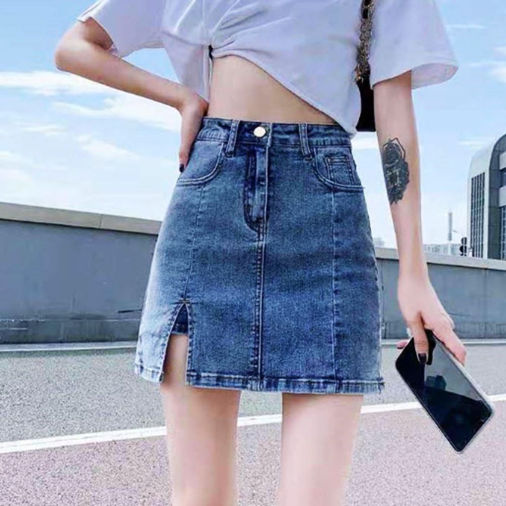 청팬츠 스커트 치마바지 여성 데님 미니스커트 치마 여성바지 스커트팬츠 핫팬츠 대표 이미지