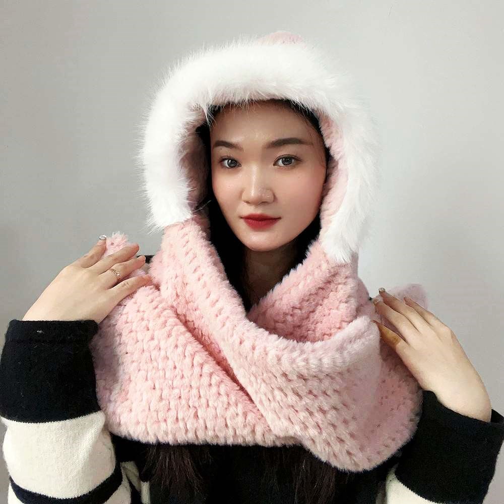후드 머플러 핑크 숄 선물 대표 이미지
