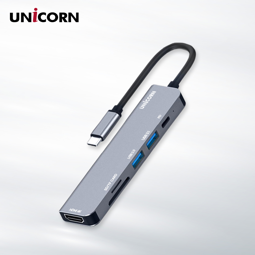 유니콘 6IN1 HDMI USB멀티허브 SD/TF카드리더 PD 87W충전 4K미러링 TCH-P30 이미지 4