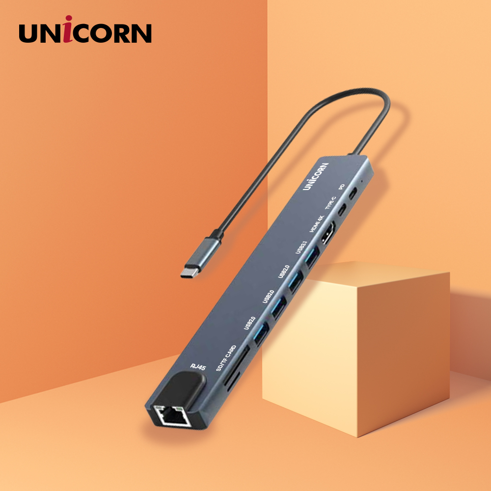 유니콘 10IN1 LAN/HDMI USB멀티허브 PD 87W충전 4K미러링 TF SD카드리더 TCH-L70 이미지 1