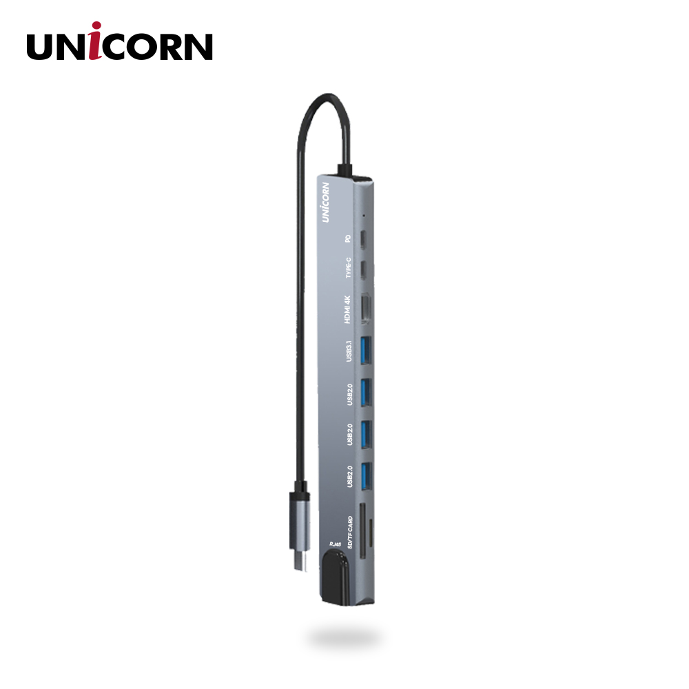 유니콘 10IN1 LAN/HDMI USB멀티허브 PD 87W충전 4K미러링 TF SD카드리더 TCH-L70 이미지 4