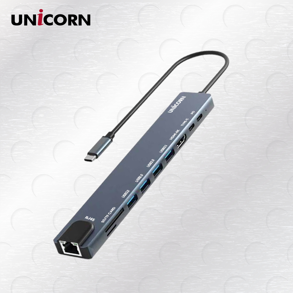 유니콘 10IN1 LAN/HDMI USB멀티허브 PD 87W충전 4K미러링 TF SD카드리더 TCH-L70 이미지 3