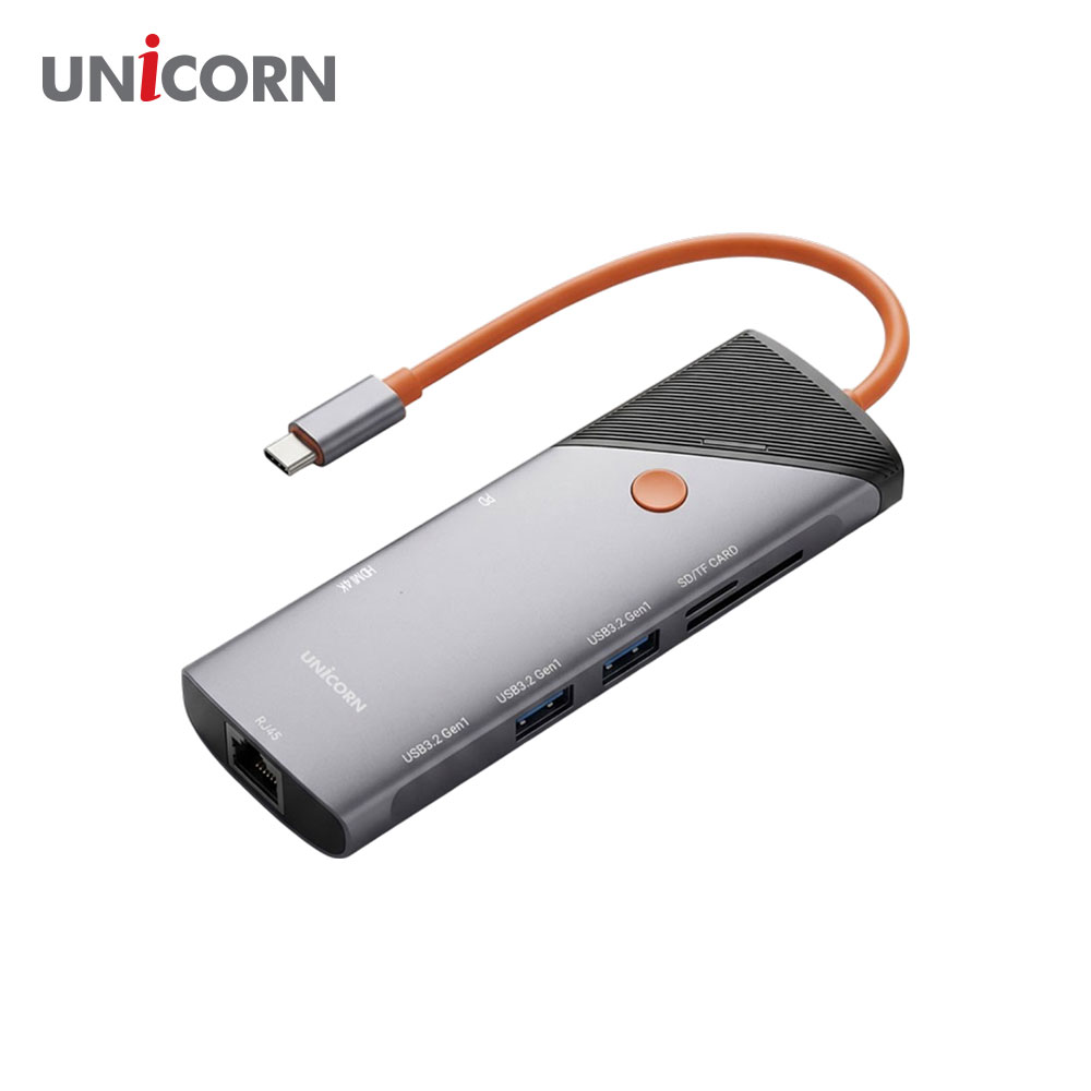 유니콘 8IN1 기가LAN/HDMI USB멀티허브 PD90W충전 4K미러링 TF SD카드리더 TCH-L80 이미지 1
