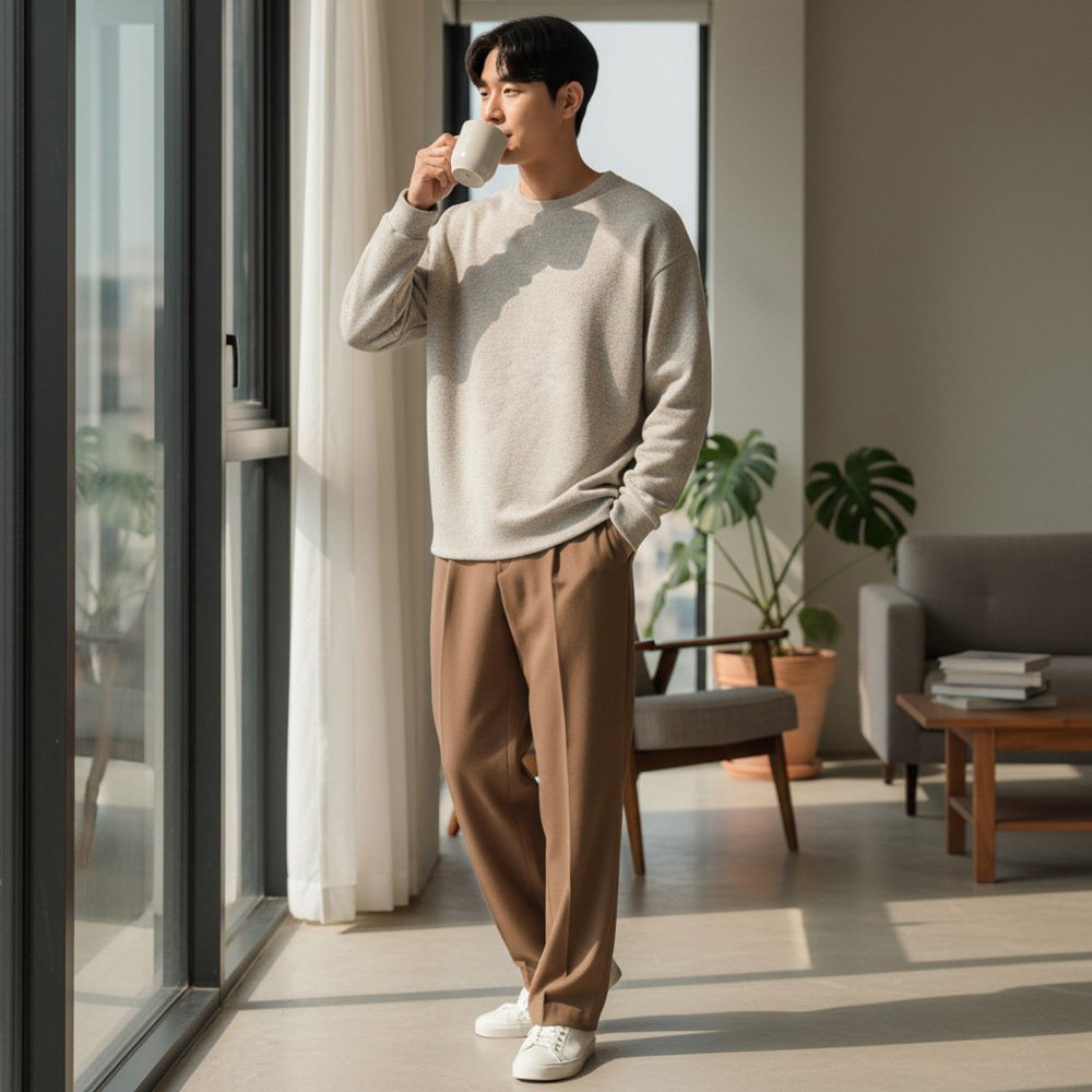 SD-260816 남자 베이직 폴랜크 긴팔티 리브드 스트링 대표 이미지
