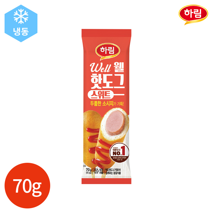 CL 하림 웰 핫도그 스위트 70g x 7개 대표 이미지