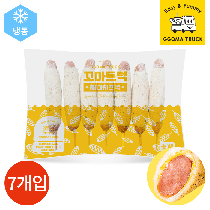 CL 꼬마트럭 체다치즈덕 핫도그 135g x 7개입 1봉 대표 이미지