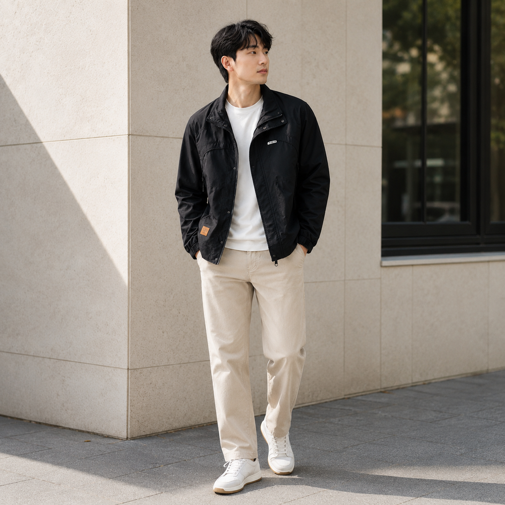 남자 경량 자켓 바람막이 점퍼 캐주얼 봄/가을 외투용 대표 이미지