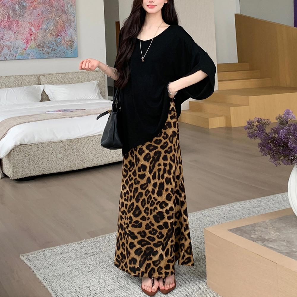 G127151_임산부 임부복 유니크 레오파드 머메이드 밴딩스커트 빅사이즈치마 이미지 1