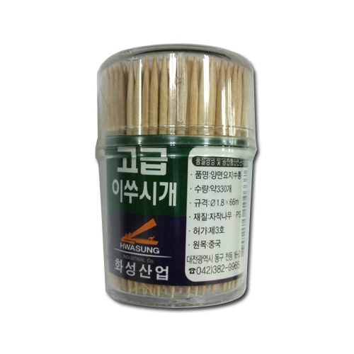 화성 고급 이쑤시개 양면요지 중 자작나무 약330개입 팩(10개입) 대표 이미지