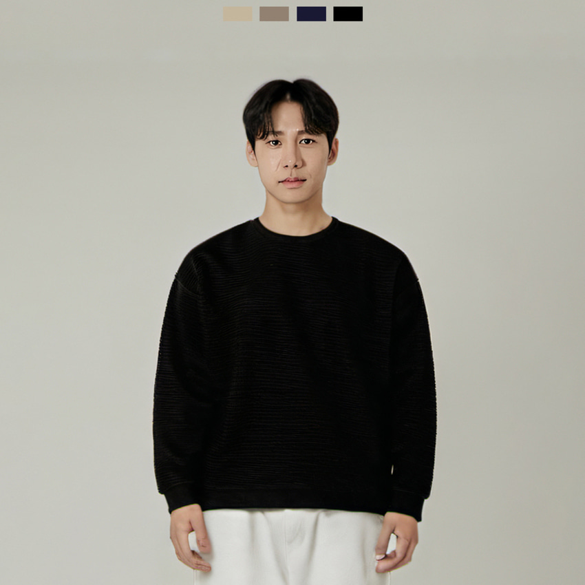 남성 와플 니트 라운드넥 데일리 기본니트룩 GFA-1010828 대표 이미지
