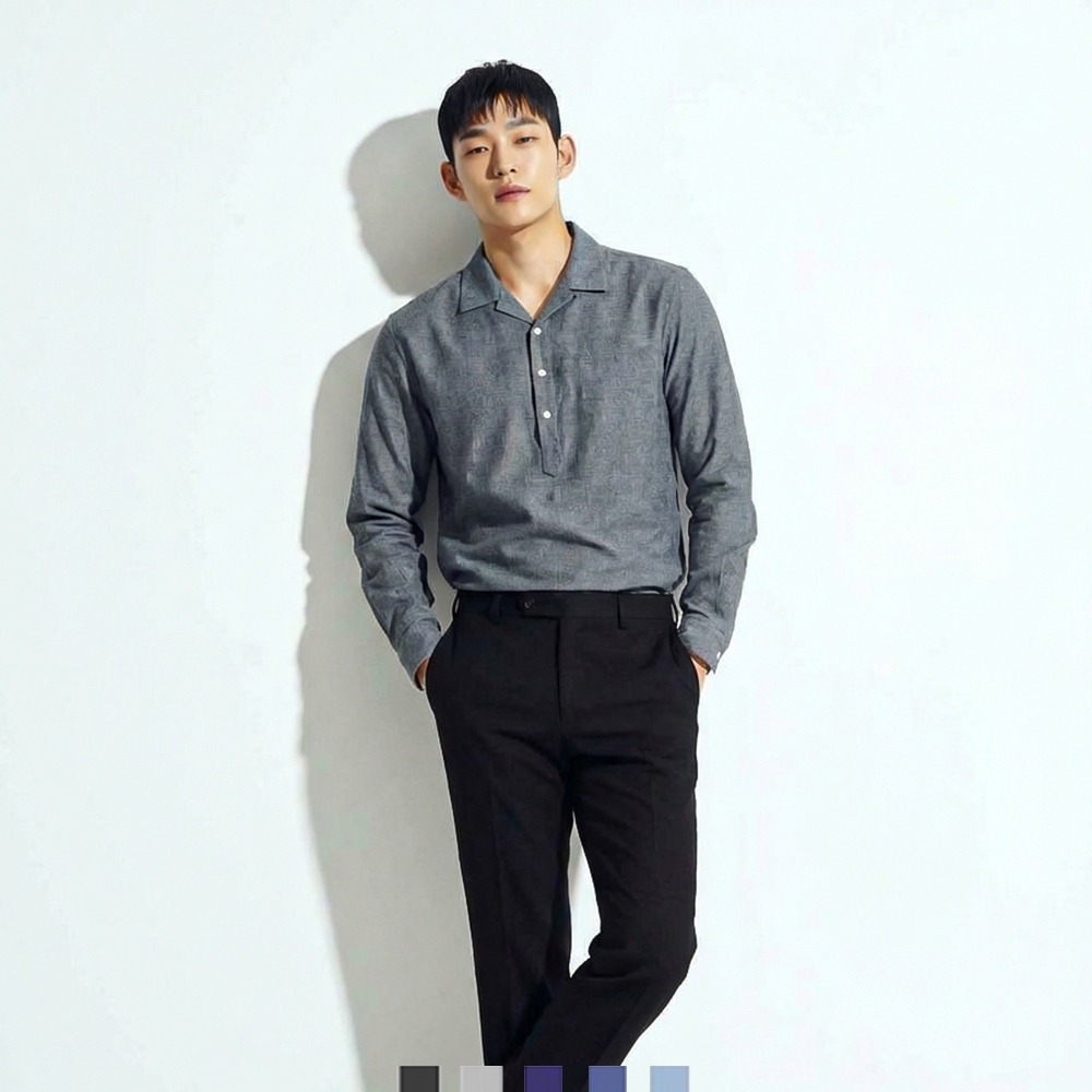 남성 보카시 헨리넥 긴팔 티셔츠 데일리웨어 GFA-1010841 대표 이미지