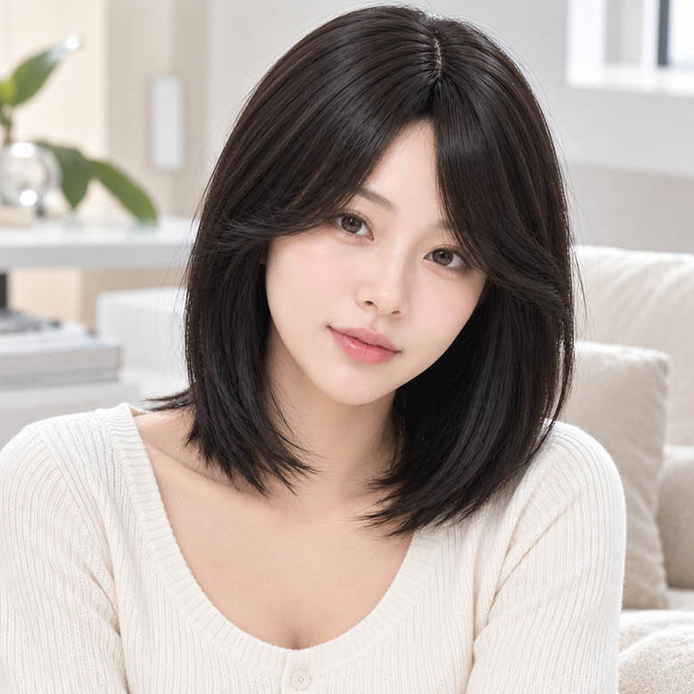 여성숏가발 풍성한 단발컬 자연스러운 모발감 세련된 데일리 스타일 대표 이미지