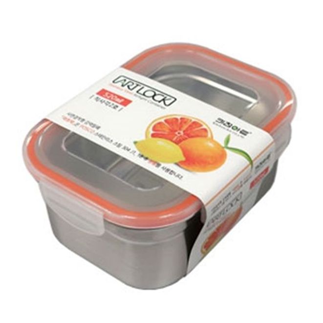 키친아트 밀폐 용기 반찬통 보관통 스텐 용기 520ml 대표 이미지