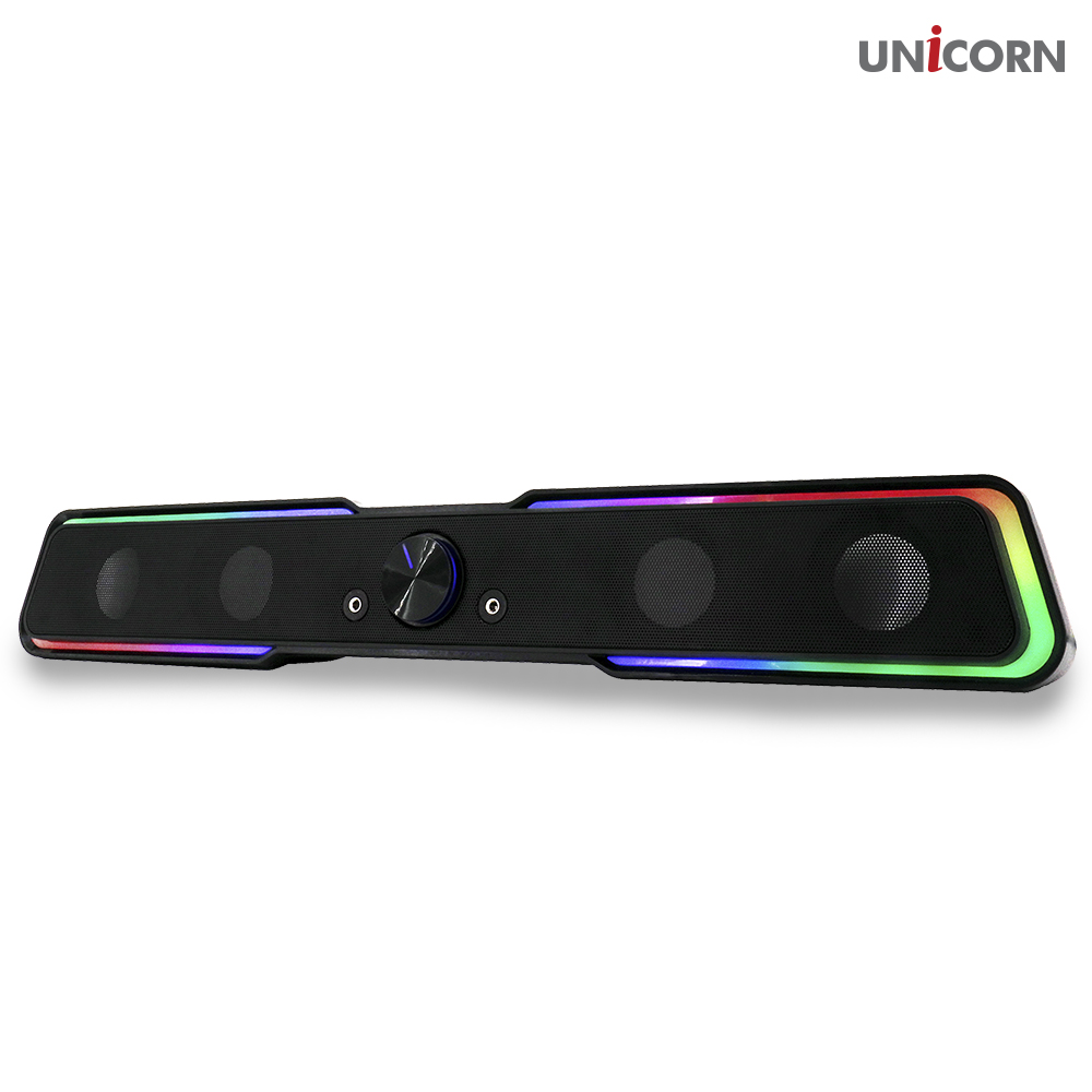 유니콘2세대 레인보우 RGB LED 게이밍 USB 2채널 컴퓨터 PC사운드바 스피커 SB-M9 이미지 2