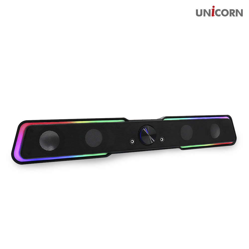 유니콘2세대 레인보우 RGB LED 게이밍 USB 2채널 컴퓨터 PC사운드바 스피커 SB-M9 이미지 3