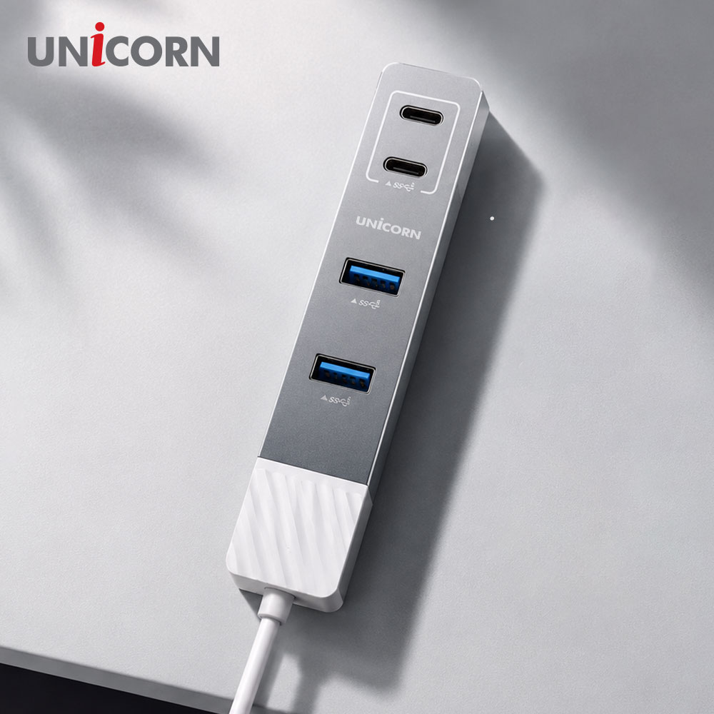 [유니콘] USB3.2 Gen1 4포트 USB멀티허브(A포트2개+C포트2개) A+C듀얼커넥터 LH-40AC 이미지 2